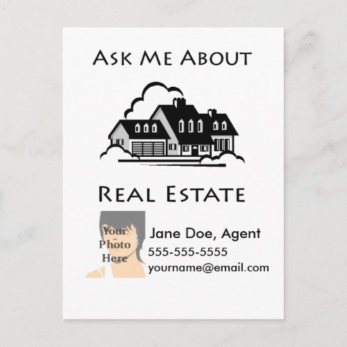 Ask Me About Real Estate Postcard