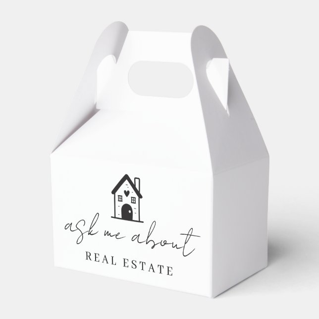 Ask Me About Real Estate Promotional  Favor Boxes (Front Side)