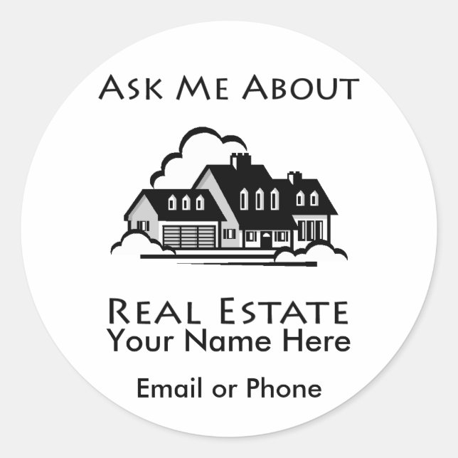 Ask Me About Real Estate Sticker (Front)
