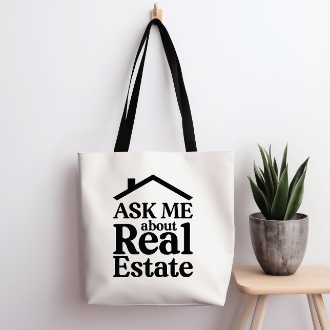 Ask Me About Real Estate Tote Bag (Creator Uploaded)