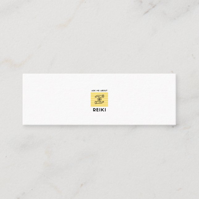 Ask me about reiki calling card (Front)
