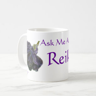 Ask Me About Reiki Purple Rose Coffee Mug