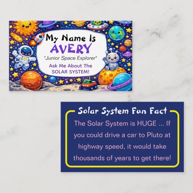 Ask Me About Space Kids Personalized Calling Card (Front/Back)