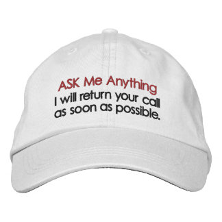 ASK ME ANYTHING EMBROIDERED BASEBALL HAT