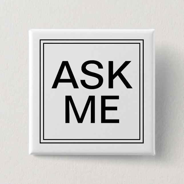 Ask Me Business Event Simple Pinback Button (Front)