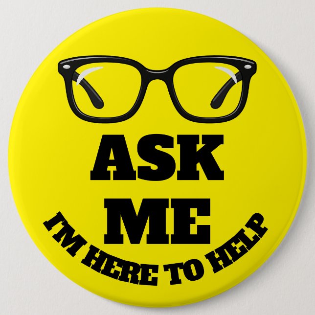 Ask Me Conference Button–Networking & Event Badge Button (Front)