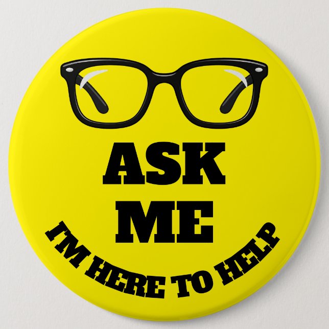 Ask Me Conference Button–Networking & Event Badge Button (Front)