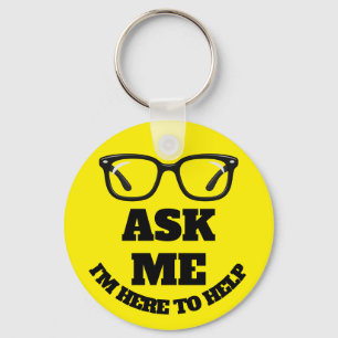 Ask Me Conference Button–Networking & Event Badge Keychain