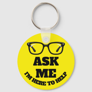Ask Me Conference Button–Networking & Event Badge Keychain