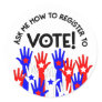Ask Me How to Register to Vote red blue Classic Round Sticker