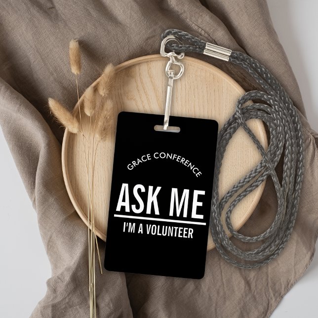 Ask me I'm a volunteer id badge (Creator Uploaded)