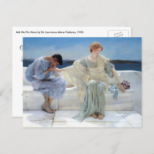 Ask Me No More by Alma Tadema Wedding Announcement Postcard