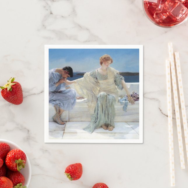 Ask Me No More by Alma Tadema Wedding Napkins (Insitu)