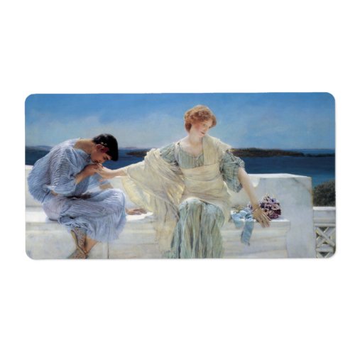 Ask Me No More by Sir Lawrence Alma Tadema Label