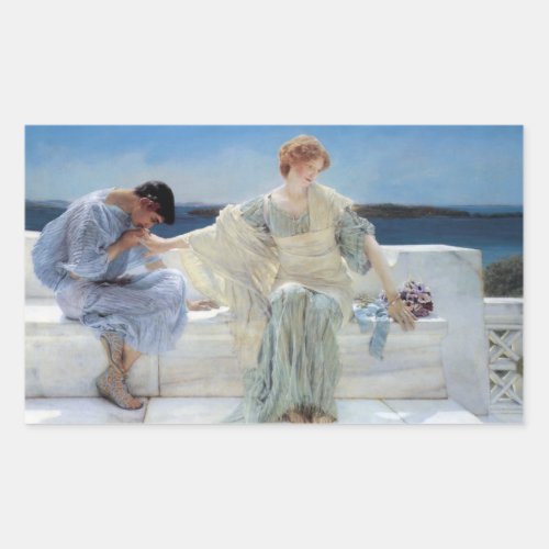 Ask Me No More by Sir Lawrence Alma Tadema Rectangular Sticker