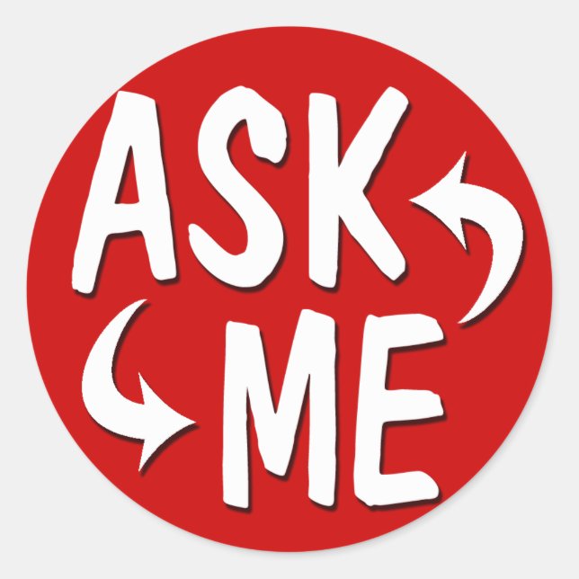 Ask Me Peel & Stick Stickers (Front)