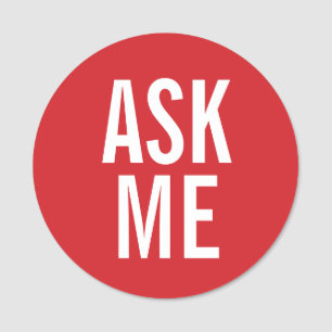 Ask Me Red Volunteer Badge