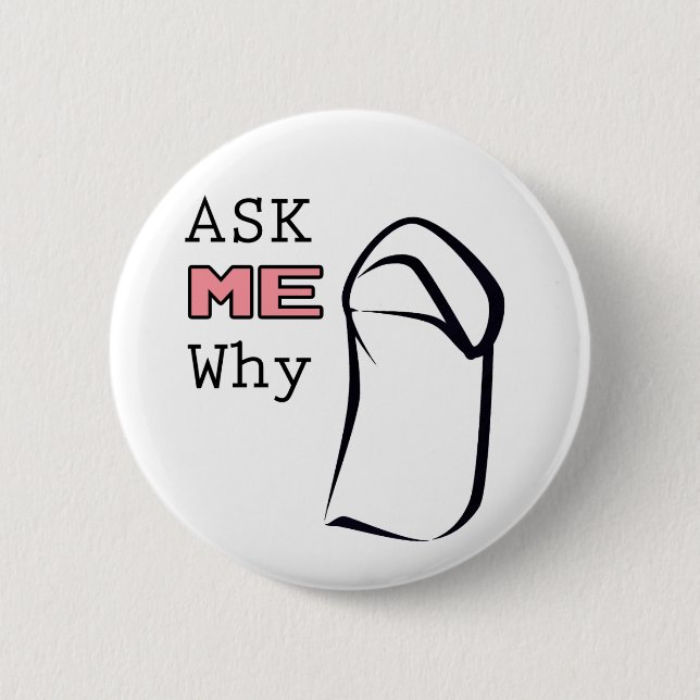 Ask ME Why (Niqab) Pinback Button (Front)