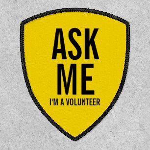Ask Me Yellow Volunteer Patch