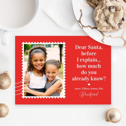 Ask Santa EDITABLE COLOR Christmas Photo Card