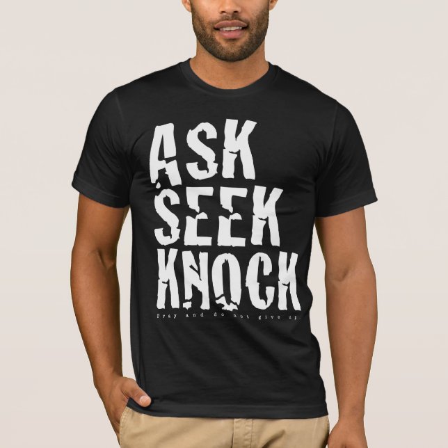 Ask Seek Knock Cracked T-shirt (Front)