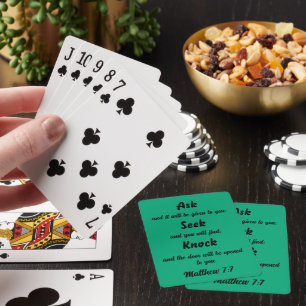 Ask Seek Knock Matthew 7:7 Bible Verse Poker Cards