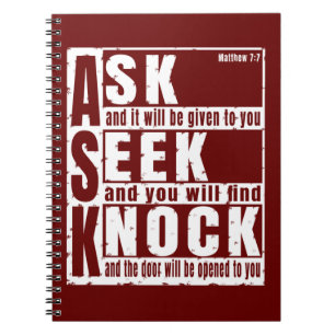 ask seek knock  notebook