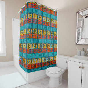 ask seek knock shower curtain