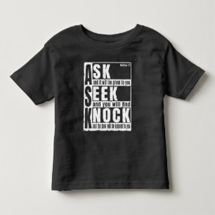 ask seek knock toddler t-shirt