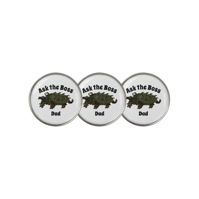 Ask the Boss Dad Alligator Snapping Turtle Golf Ball Marker (3 Up)