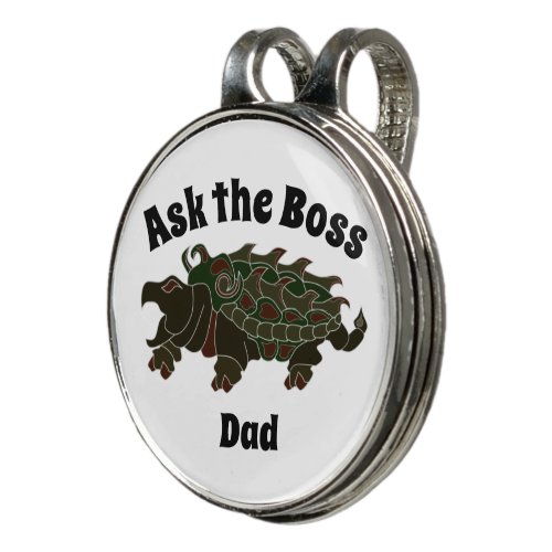 Ask the Boss Dad Alligator Snapping Turtle Golf Hat Clip