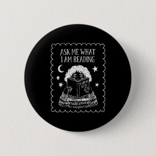 Ask what reading book lover librarian reading button