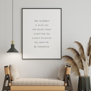 "Ask yourself" Minimalist Inspirational Typography Poster