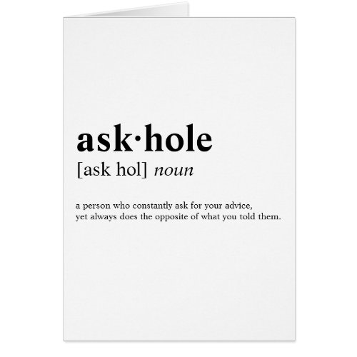 Askhole _ Dictionary meaning