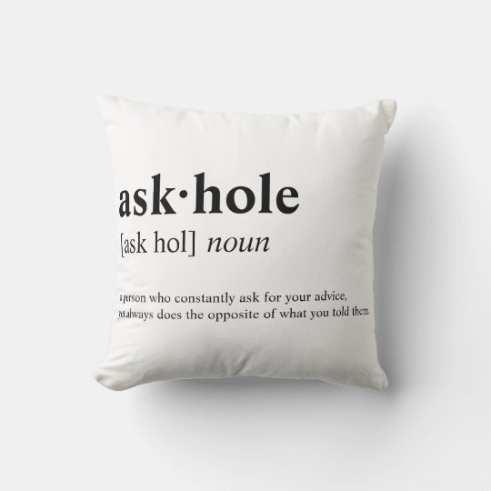 Askhole Dictionary meaning Throw Pillow