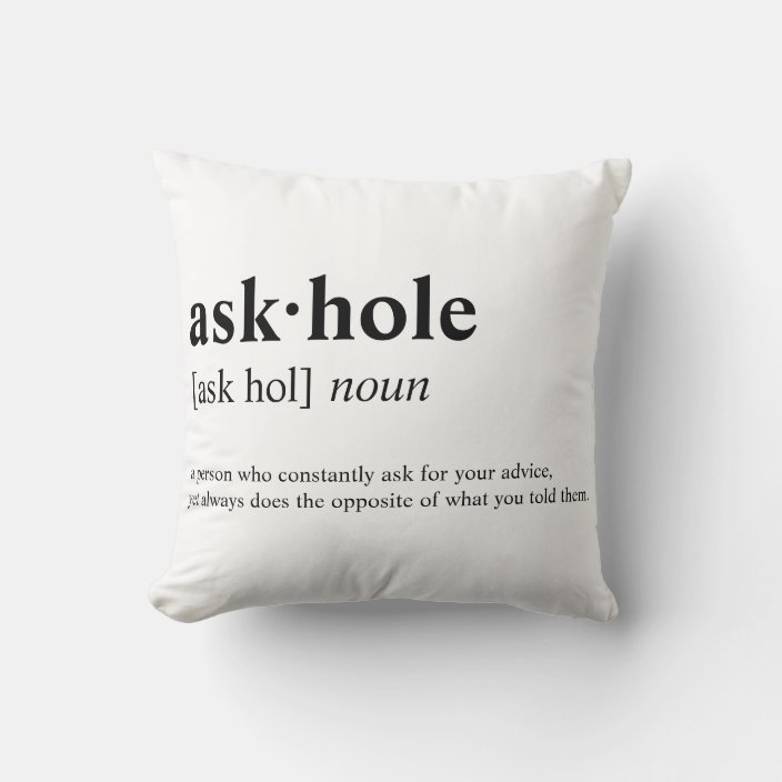 Askhole Dictionary meaning Throw Pillow