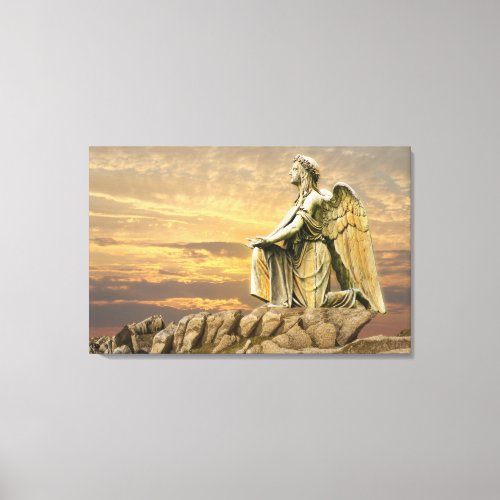asking angel wrapped canvas