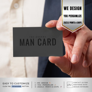 Asking Groomsman Funny Man Card Black on Black