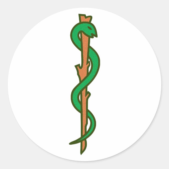 Äskulap Stab Asclepius staff Classic Round Sticker (Front)
