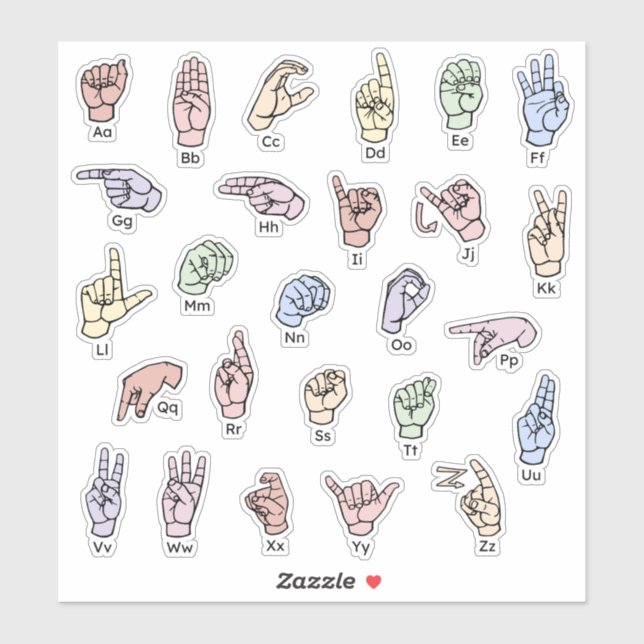 ASL ABC Sticker – Bright & Educational Sticker (Sheet)