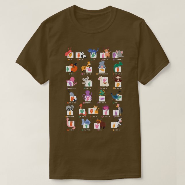 ASL Alphabet 1 T-Shirt (Design Front)