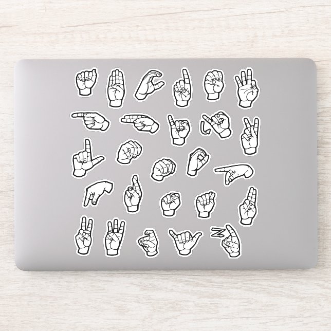 ASL Alphabet ABC Individual Hand Signs Sticker | Zazzle