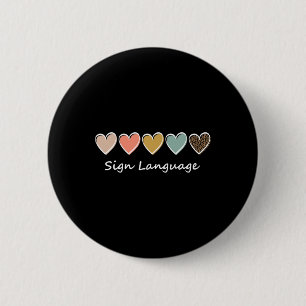 Asl Alphabet American Asl Teacher Sing Language  Button