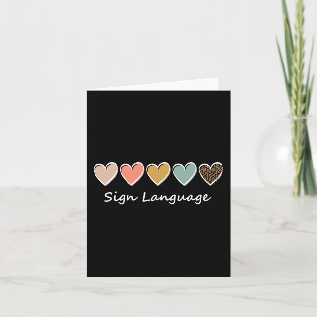 ASL Alphabet American ASL Teacher Sing Language  Card (Front)