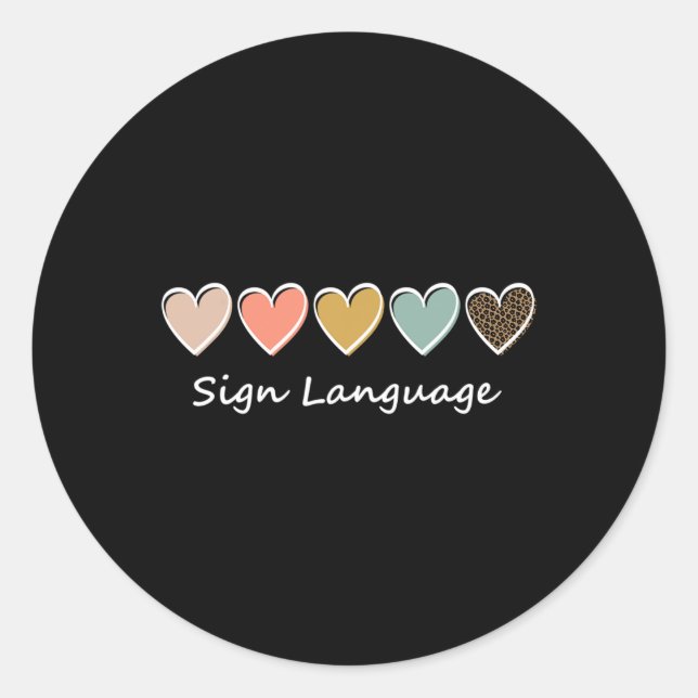 Asl Alphabet American Asl Teacher Sing Language  Classic Round Sticker (Front)
