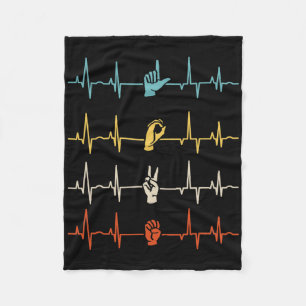 Asl Alphabet American Sing Language Asl Teacher He Fleece Blanket