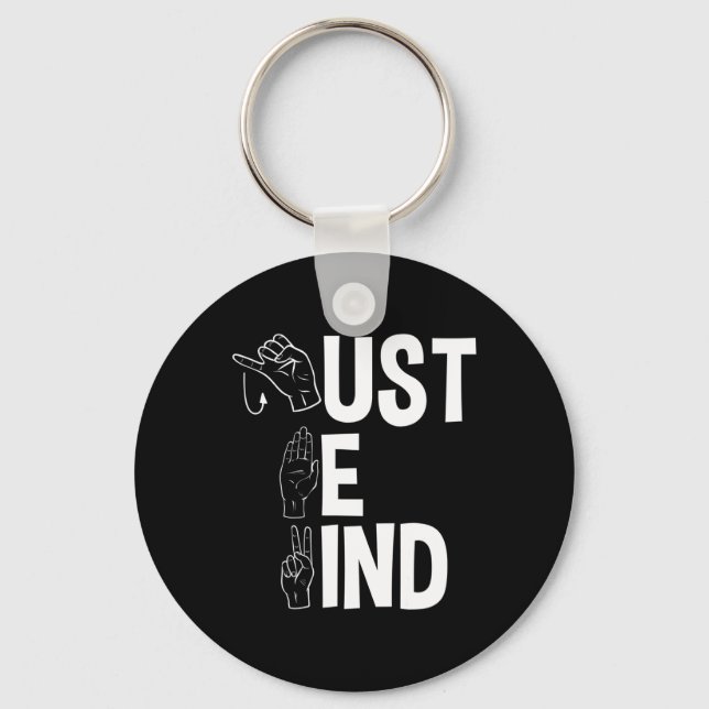 ASL Alphabet American Sing Language ASL Teacher Ju Keychain (Front)