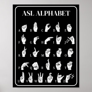 ASL Alphabet Hand Signs A-Z Poster