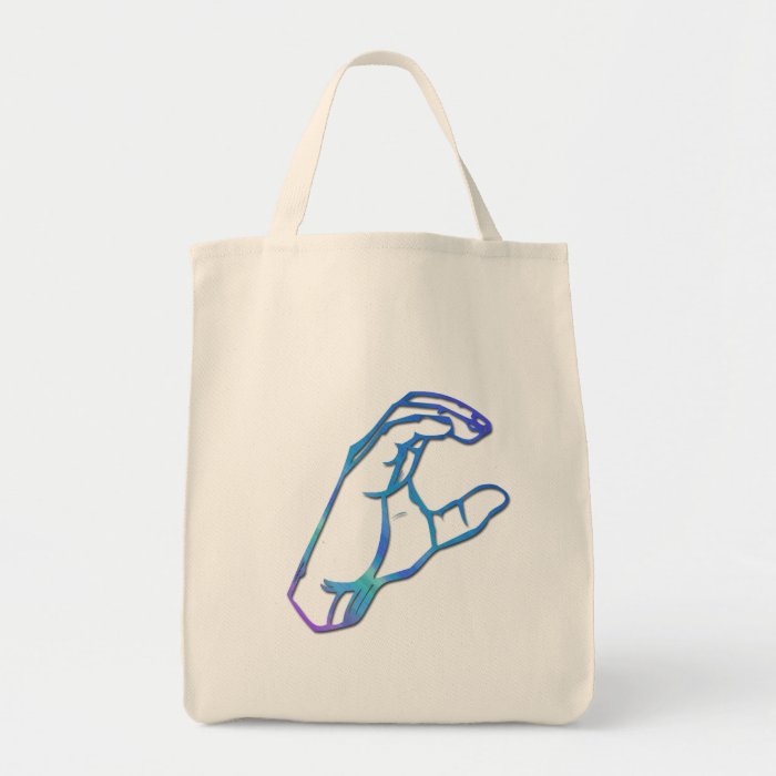 ASL Alphabet Letter C Canvas Bags