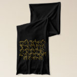 ASL Alphabet Scarf<br><div class="desc">Deaf culture and expressive... ... . This scarf shows the manual alphabets of American Sign Language in a colorful gold... .Dare to wear this scarf around your glorious neck..</div>